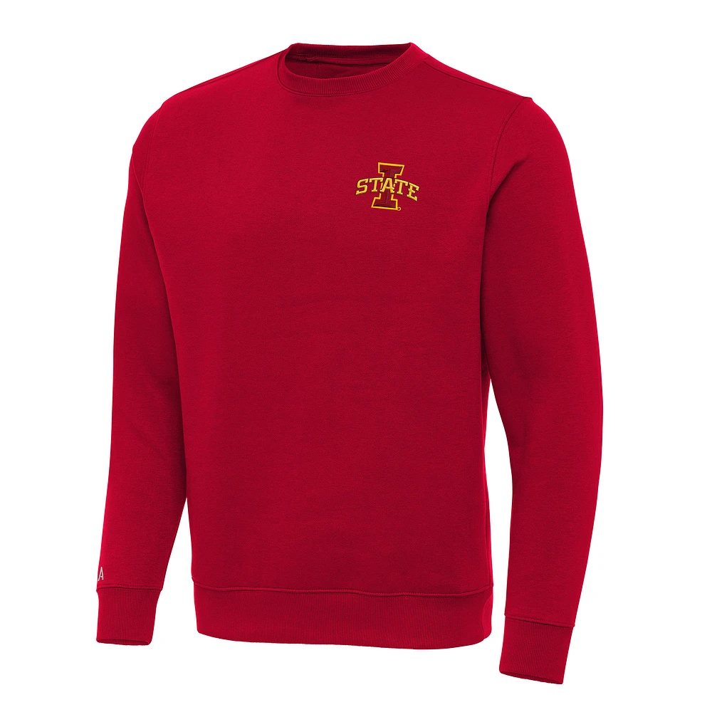 Men's Antigua Cardinal Iowa State Cyclones Big & Tall Victory Crew Neck Pullover Sweatshirt