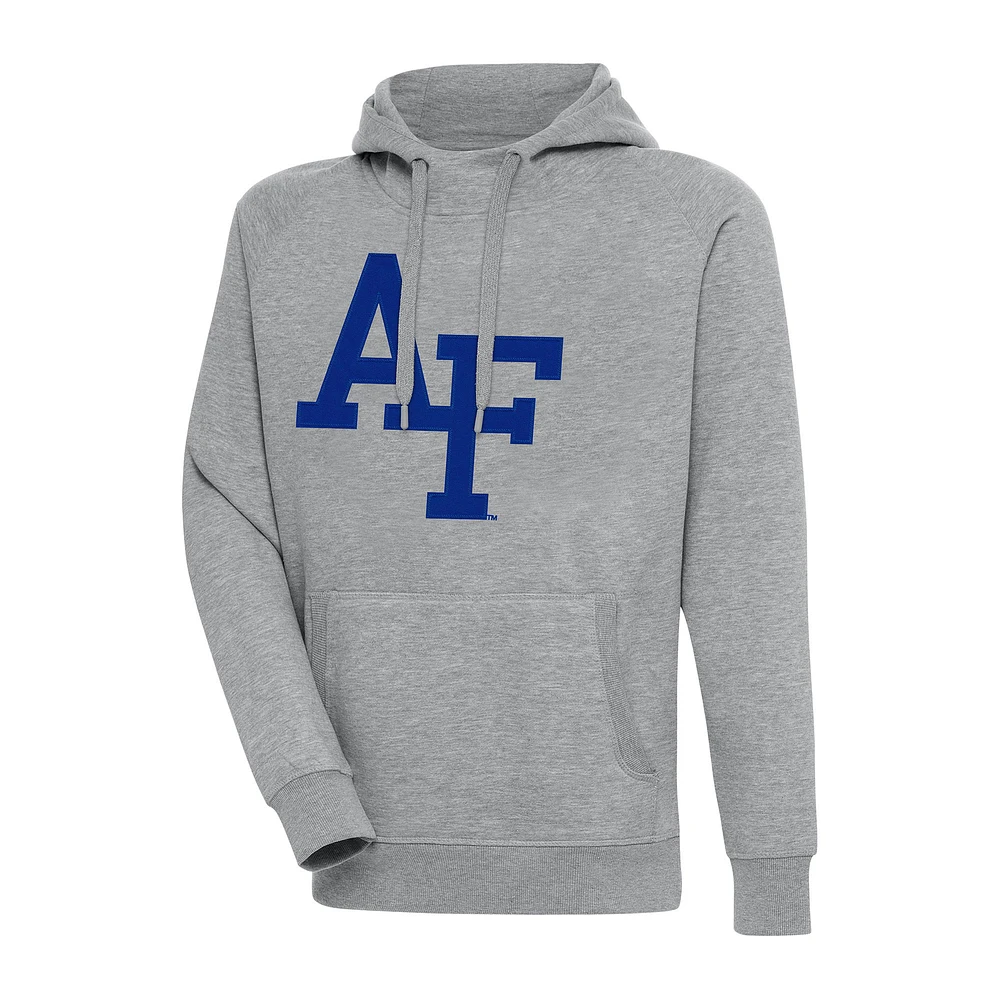Men's Antigua Heather Gray Air Force Falcons Big & Tall Victory Raglan Pullover Hoodie