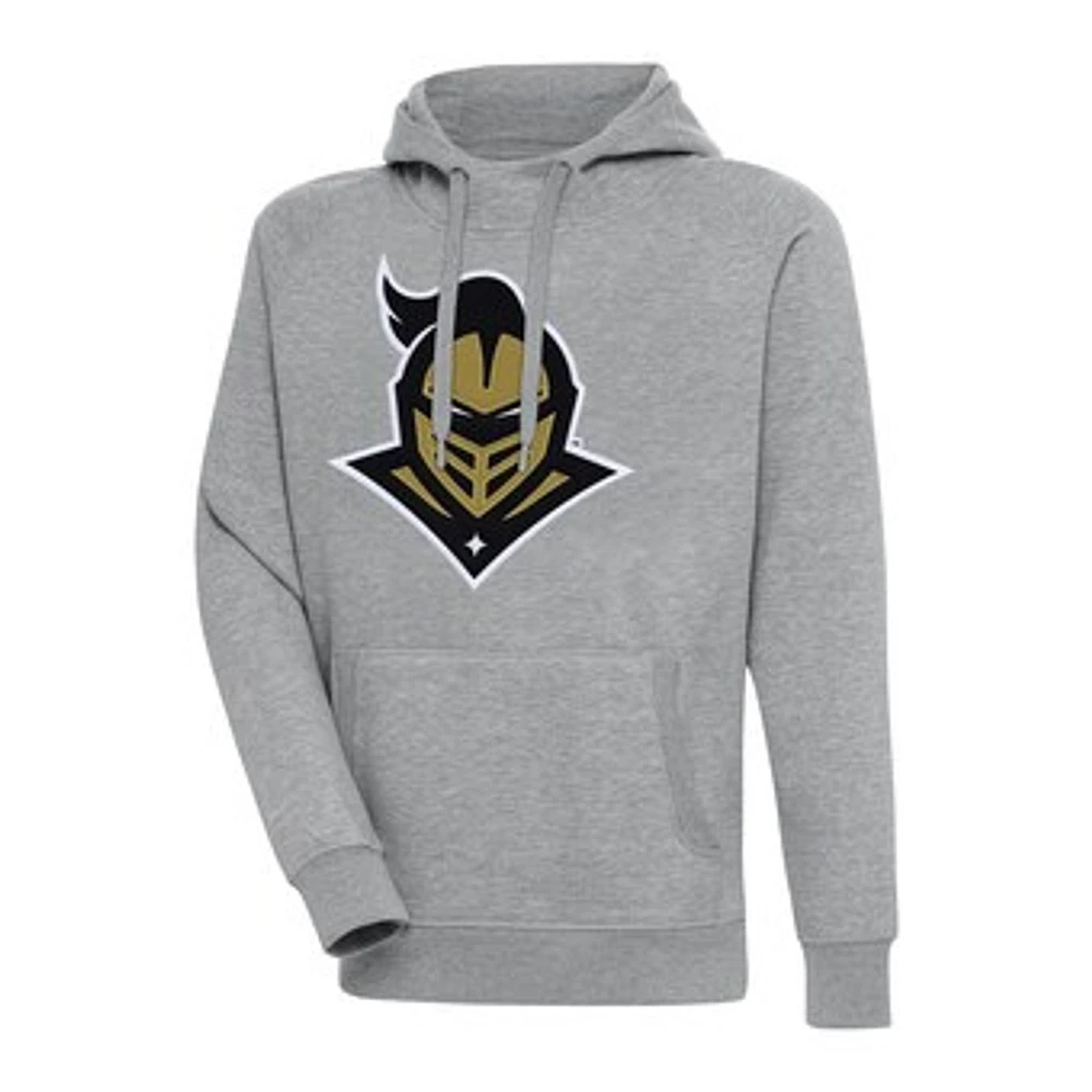 Men's Antigua Heather Gray UCF Knights Big & Tall Victory Raglan Pullover Hoodie