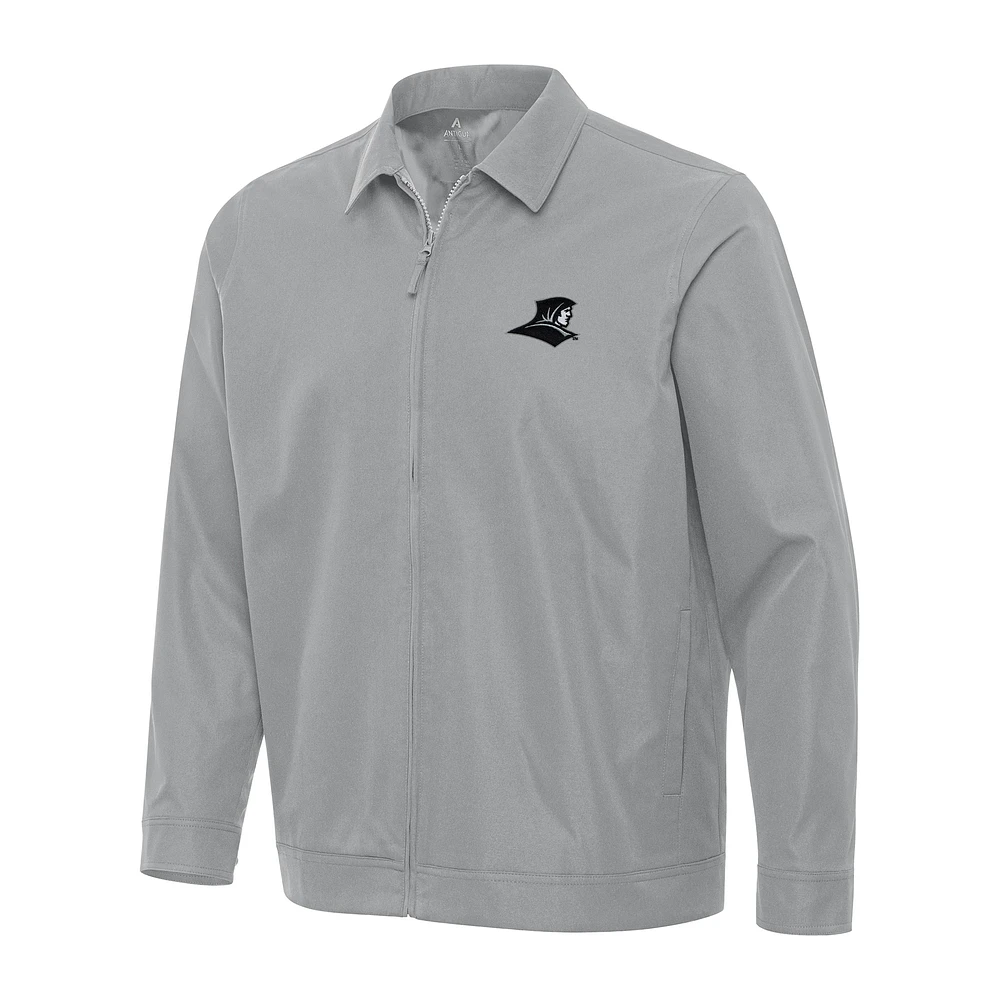 Men's Antigua Gray Providence Friars Pivot Full-Zip Jacket