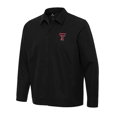 Men's Antigua Black Texas Tech Red Raiders Pivot Full-Zip Jacket