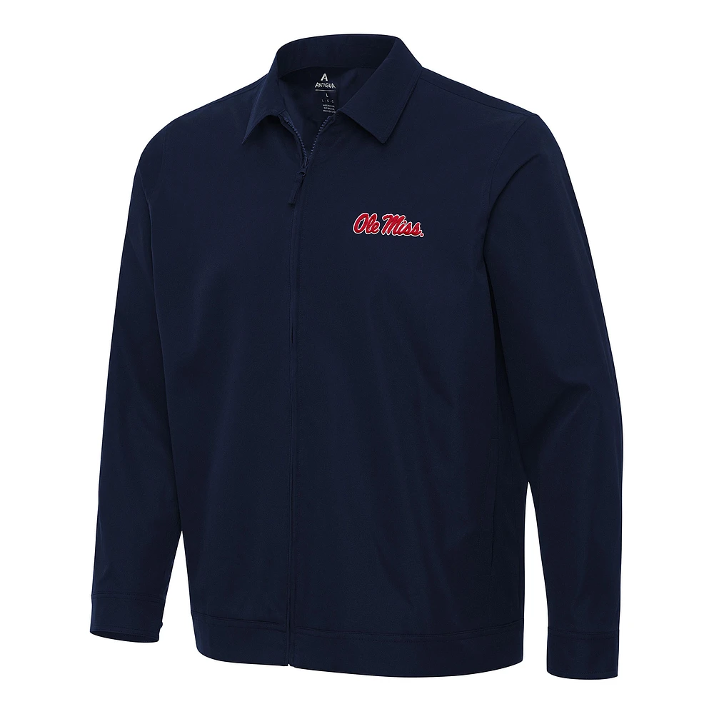 Men's Antigua Navy Ole Miss Rebels Pivot Full-Zip Jacket