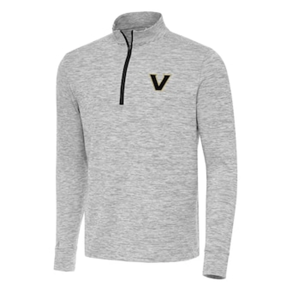 Men's Antigua Black Vanderbilt Commodores Cause Quarter-Zip Top