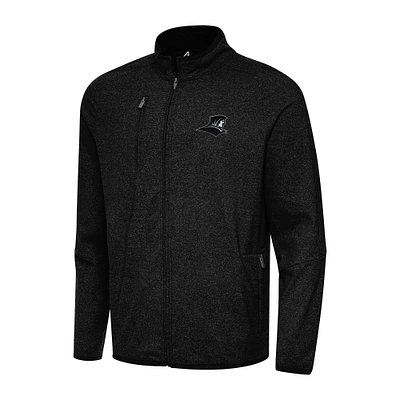 Men's Antigua Heather Black Providence Friars Hold-Up Tri-Blend Full-Zip Jacket