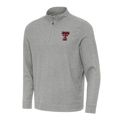 Men's Antigua Heather Texas Tech Red Raiders Subtle Quarter-Zip Sweatshirt