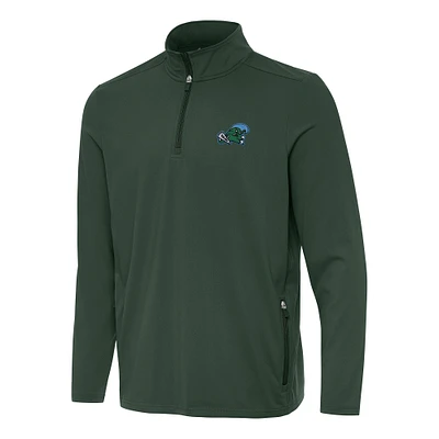 Men's Antigua Hunter Green Tulane Wave Perilous Quarter-Zip Sweatshirt
