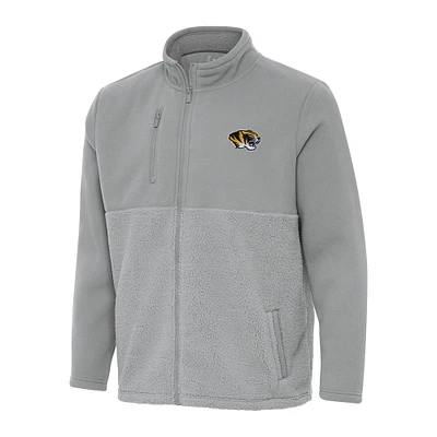 Men's Antigua Gray Missouri Tigers Daily Fused Full-Zip Jacket