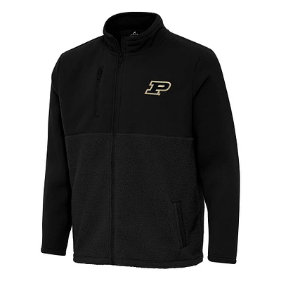 Men's Antigua Black Purdue Boilermakers Daily Fused Full-Zip Jacket