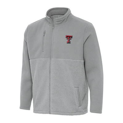 Men's Antigua Gray Texas Tech Red Raiders Daily Fused Full-Zip Jacket