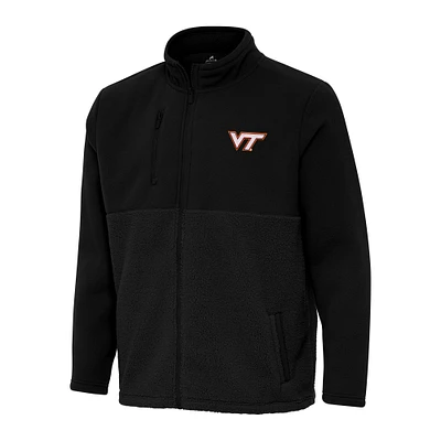 Men's Antigua Black Virginia Tech Hokies Daily Fused Full-Zip Jacket