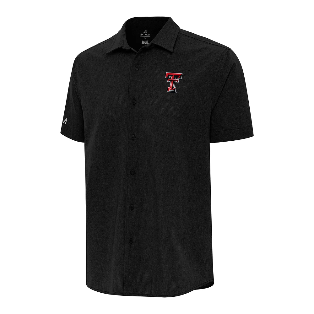 Men's Antigua Texas Tech Red Raiders Activate Woven Short Sleeve Button-Up Shirt