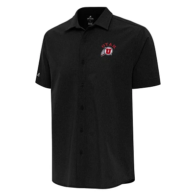 Men's Antigua Utah Utes Activate Woven Short Sleeve Button-Up Shirt
