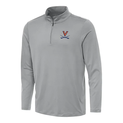 Men's Antigua Gray Virginia Cavaliers Reprocess Quarter-Zip Top