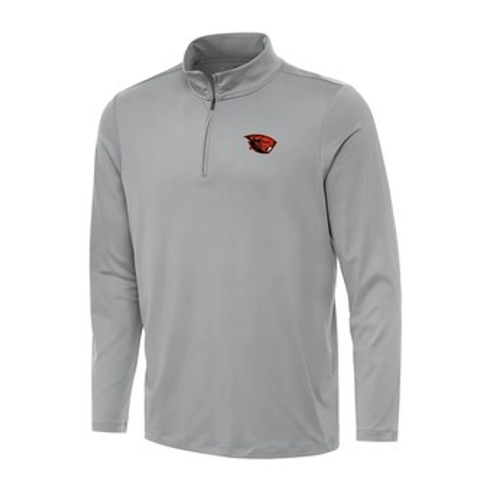 Men's Antigua Gray Oregon State Beavers Reprocess Quarter-Zip Top