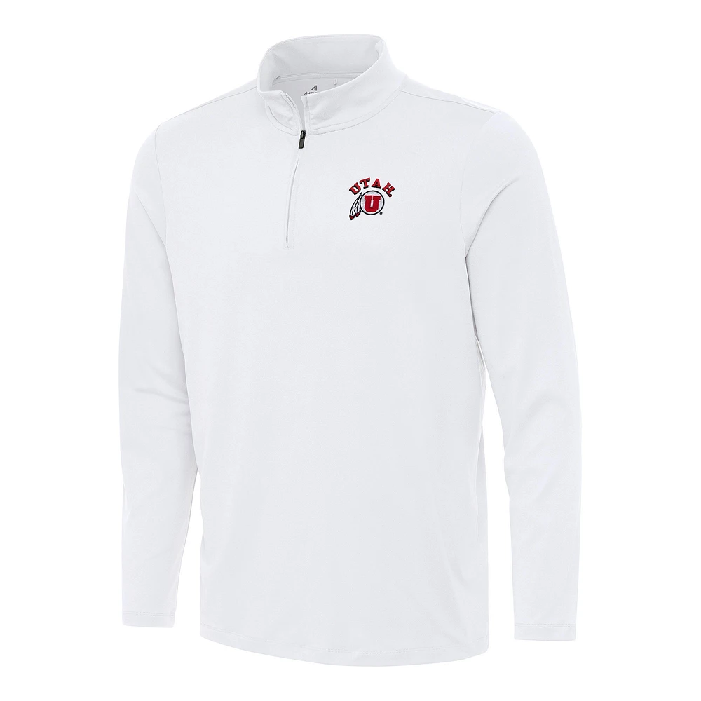 Men's Antigua White Utah Utes Reprocess Quarter-Zip Top