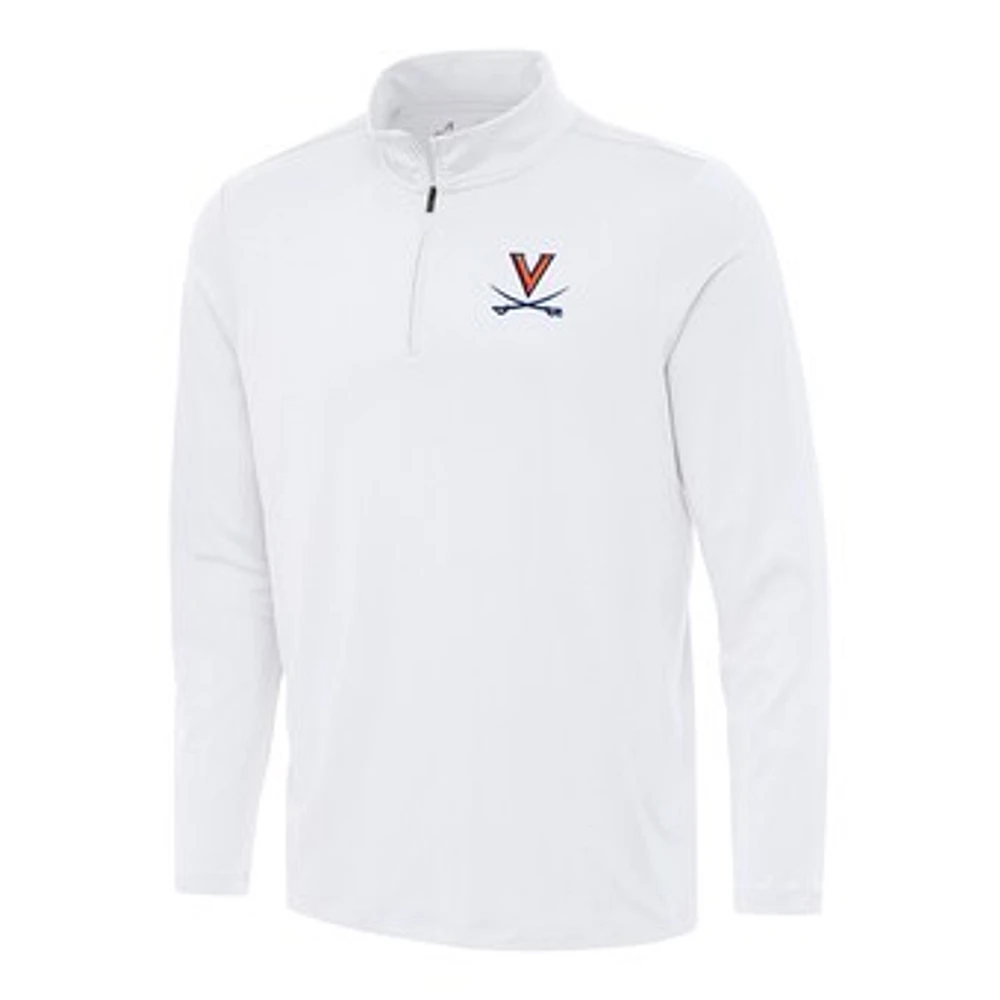 Men's Antigua White Virginia Cavaliers Reprocess Quarter-Zip Top