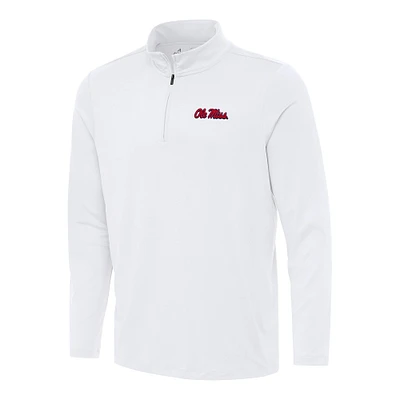 Men's Antigua White Ole Miss Rebels Reprocess Quarter-Zip Top