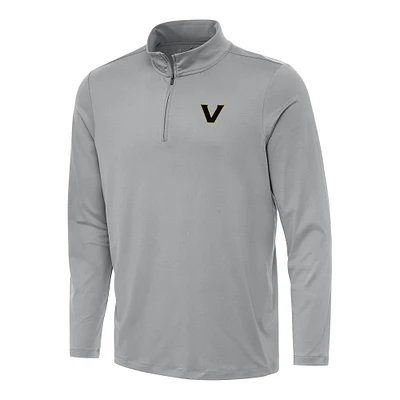 Men's Antigua Gray Vanderbilt Commodores Reprocess Quarter-Zip Top