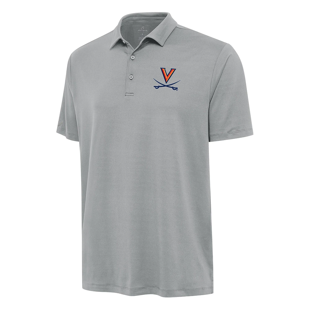 Men's Antigua Gray Virginia Cavaliers Reprocess Polo