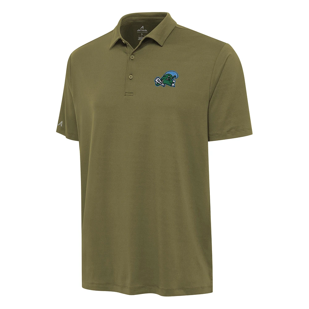 Men's Antigua Olive Tulane Green Wave Reprocess Polo
