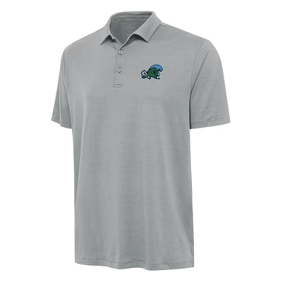 Men's Antigua Gray Tulane Green Wave Reprocess Polo