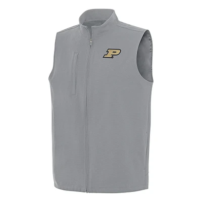 Men's Antigua Gray Purdue Boilermakers Regard Full-Zip Vest
