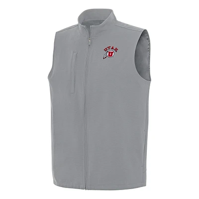 Men's Antigua Gray Utah Utes Regard Full-Zip Vest