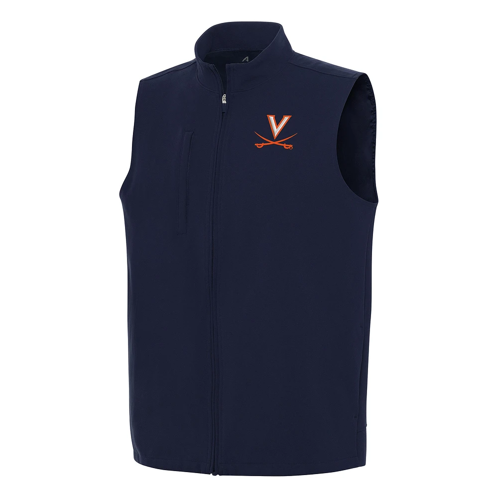 Men's Antigua Navy Virginia Cavaliers Regard Full-Zip Vest