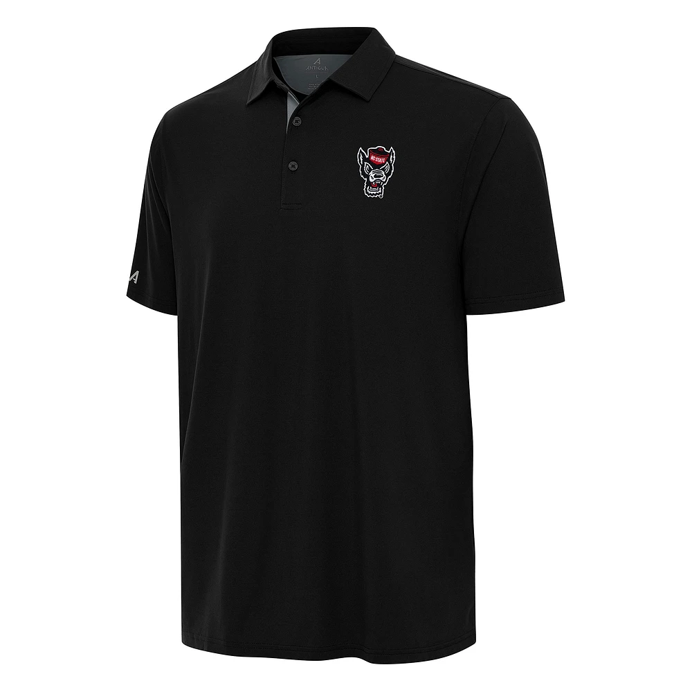 Men's Antigua Black/Gray NC State Wolfpack Era Polo