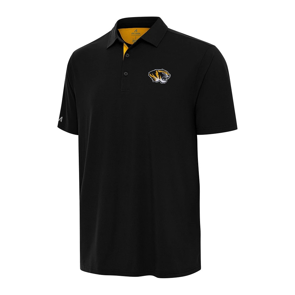 Men's Antigua Black/Gold Missouri Tigers Era Polo