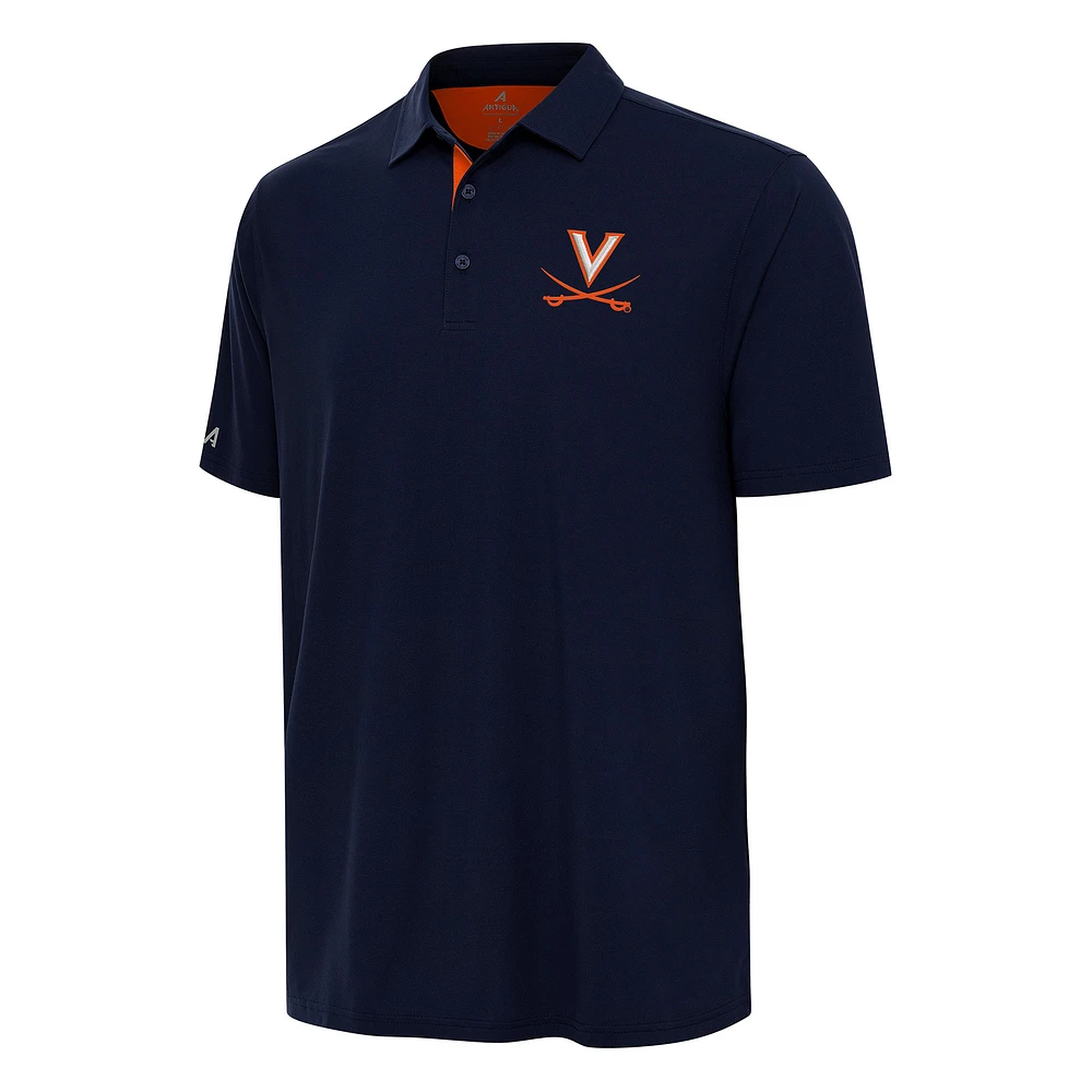 Men's Antigua Navy/Orange Virginia Cavaliers Era Polo
