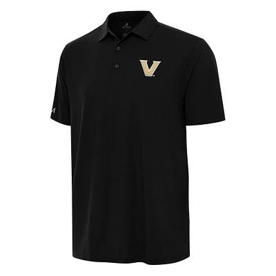 Men's Antigua Black Vanderbilt Commodores Era Polo