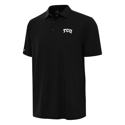 Men's Antigua Black TCU Horned Frogs Era Polo