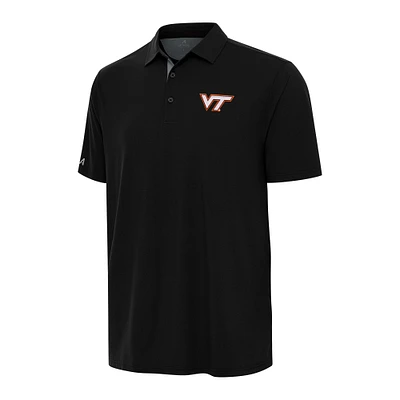 Men's Antigua Black/Gray Virginia Tech Hokies Era Polo