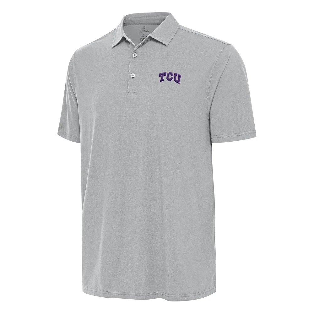 Men's Antigua Gray TCU Horned Frogs Era Polo