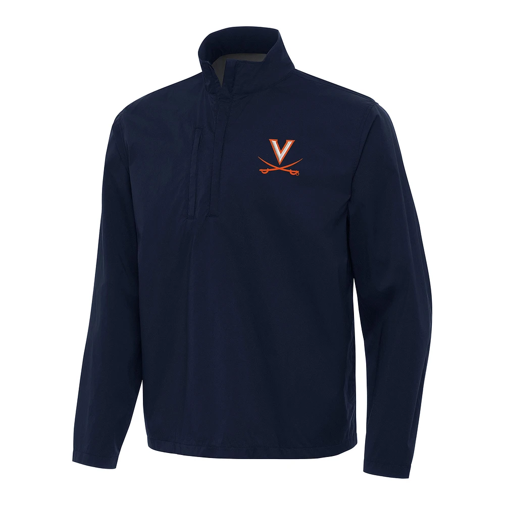 Men's Antigua Navy Virginia Cavaliers Brisk Quarter-Zip Windbreaker