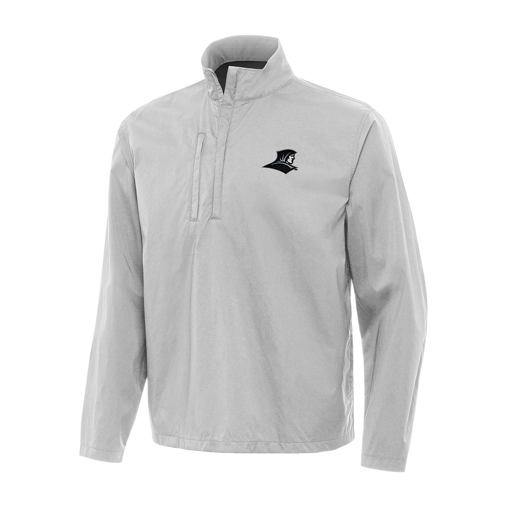 Men's Antigua Gray Providence Friars Brisk Quarter-Zip Windbreaker