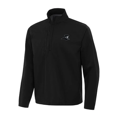 Men's Antigua Black Providence Friars Brisk Quarter-Zip Windbreaker