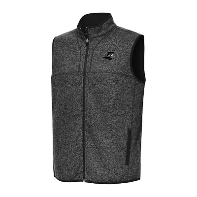 Men's Antigua Heather Black Providence Friars Fortune Full-Zip Vest
