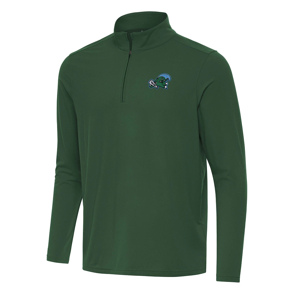 Men's Antigua Green Tulane Wave Intent Quarter-Zip Top