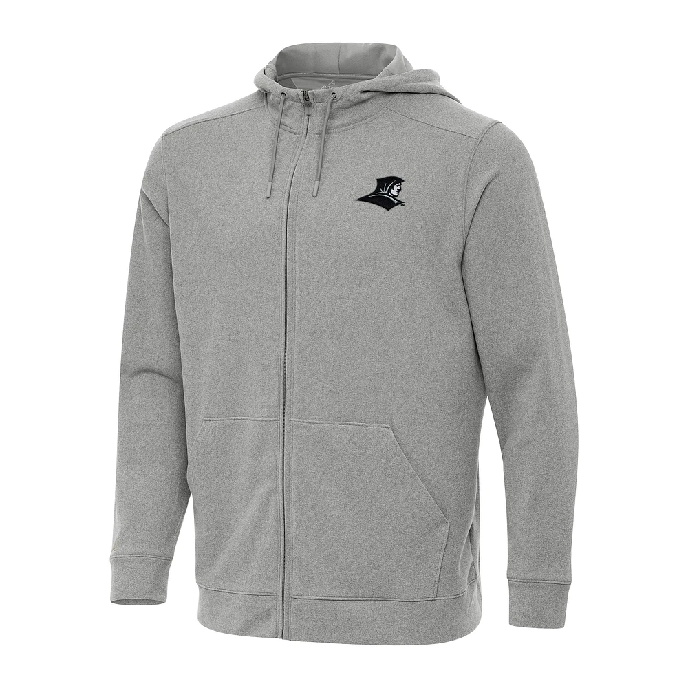 Men's Antigua Heather Gray Providence Friars Effortless Full-Zip Hoodie Jacket