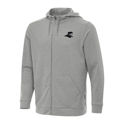 Men's Antigua Heather Gray Providence Friars Effortless Full-Zip Hoodie Jacket