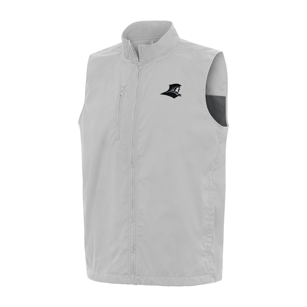Men's Antigua Gray Providence Friars Brisk Full-Zip Vest