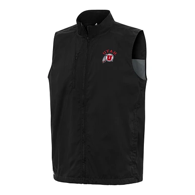 Men's Antigua Black Utah Utes Brisk Full-Zip Vest