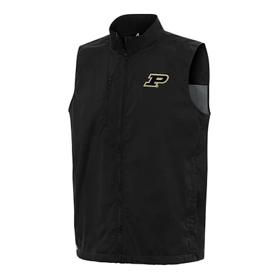 Men's Antigua Black Purdue Boilermakers Brisk Full-Zip Vest