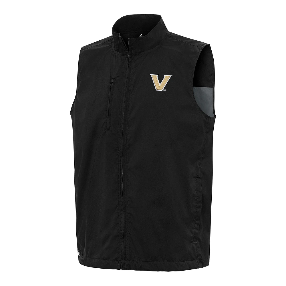 Men's Antigua Black Vanderbilt Commodores Brisk Full-Zip Vest