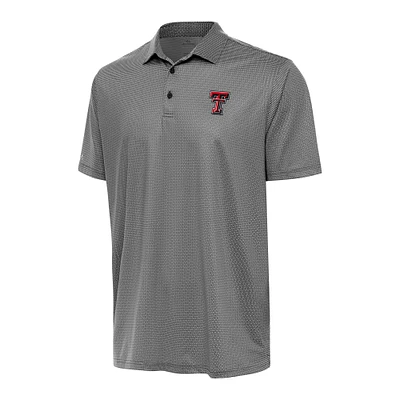 Men's Antigua Black/White Texas Tech Red Raiders Rings Polo