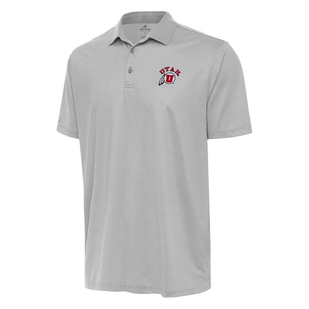 Men's Antigua Gray/White Utah Utes Rings Polo