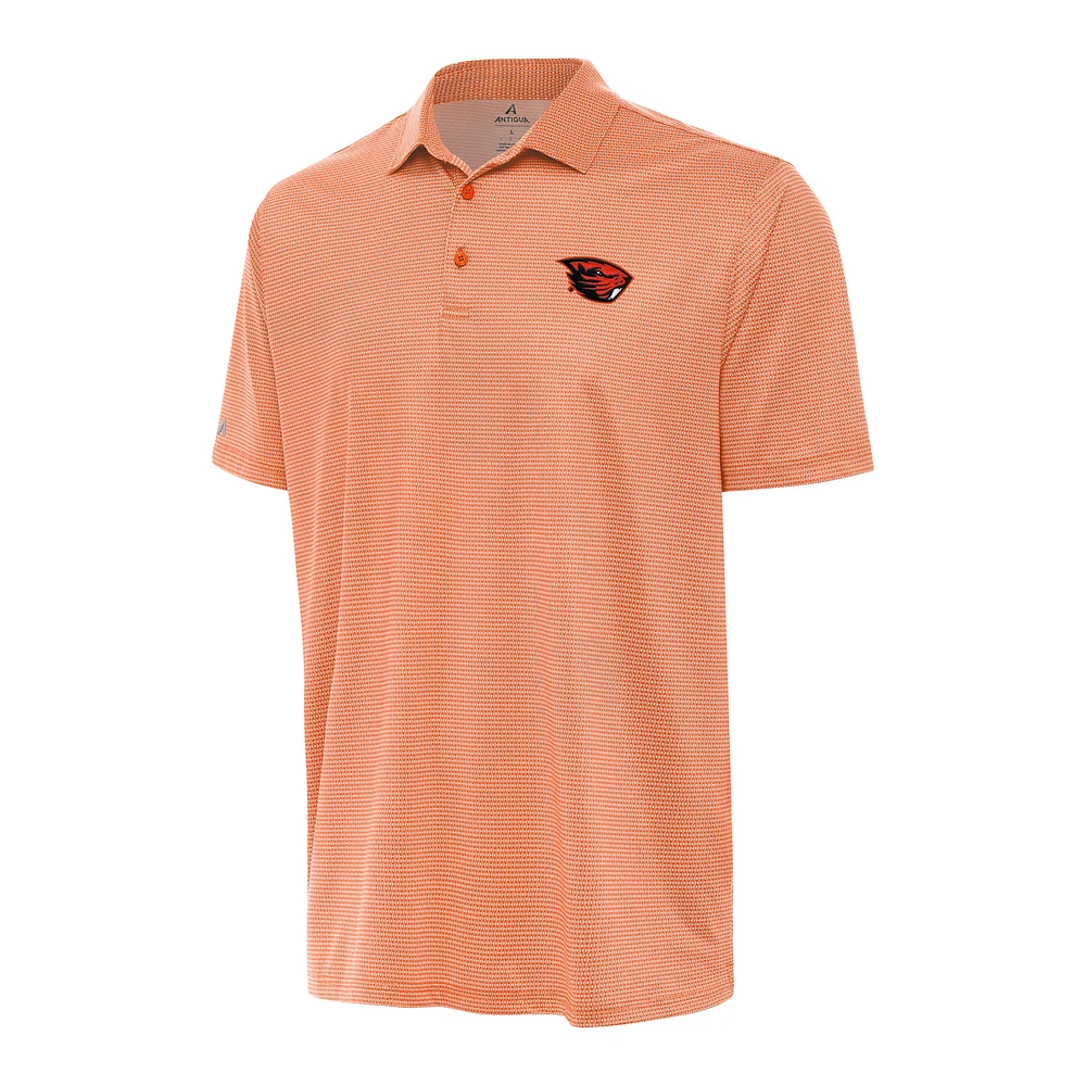 Men's Antigua Orange/White Oregon State Beavers Rings Polo