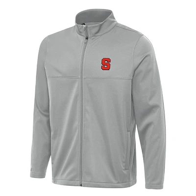 Men's Antigua Gray Syracuse Orange Links 2 Full-Zip Golf Jacket